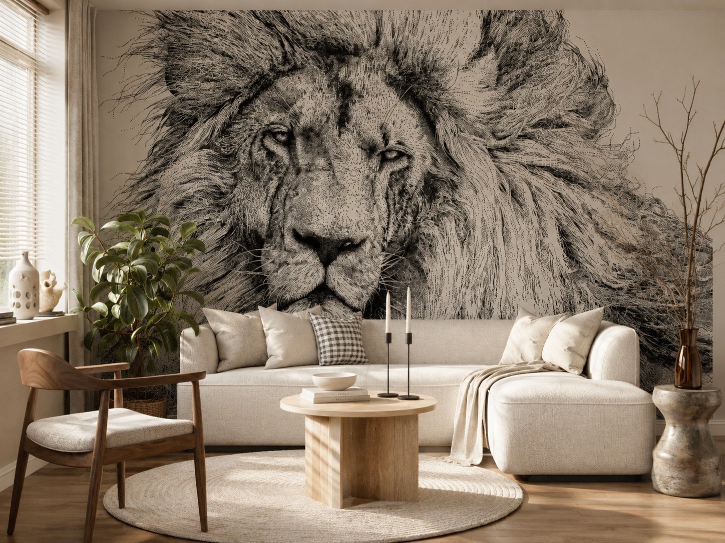 Lion Engraving — Luxury Kids Wallpaper Dubai - Image 3