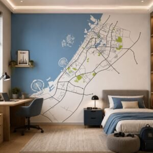 Marina Routes — Map & Mural Wallpaper Dubai