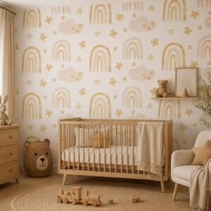 Marzipan Skies — Luxury Kids Wallpaper Dubai