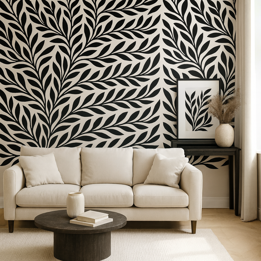 Midnight Branches — Luxury Floral Wallpaper Dubai