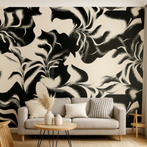 Monochrome Botanical — Plain & Textured Wallpaper Dubai