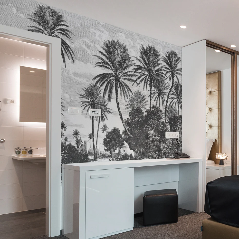 Monochrome Canopy — Luxury Floral Wallpaper Dubai - Image 2