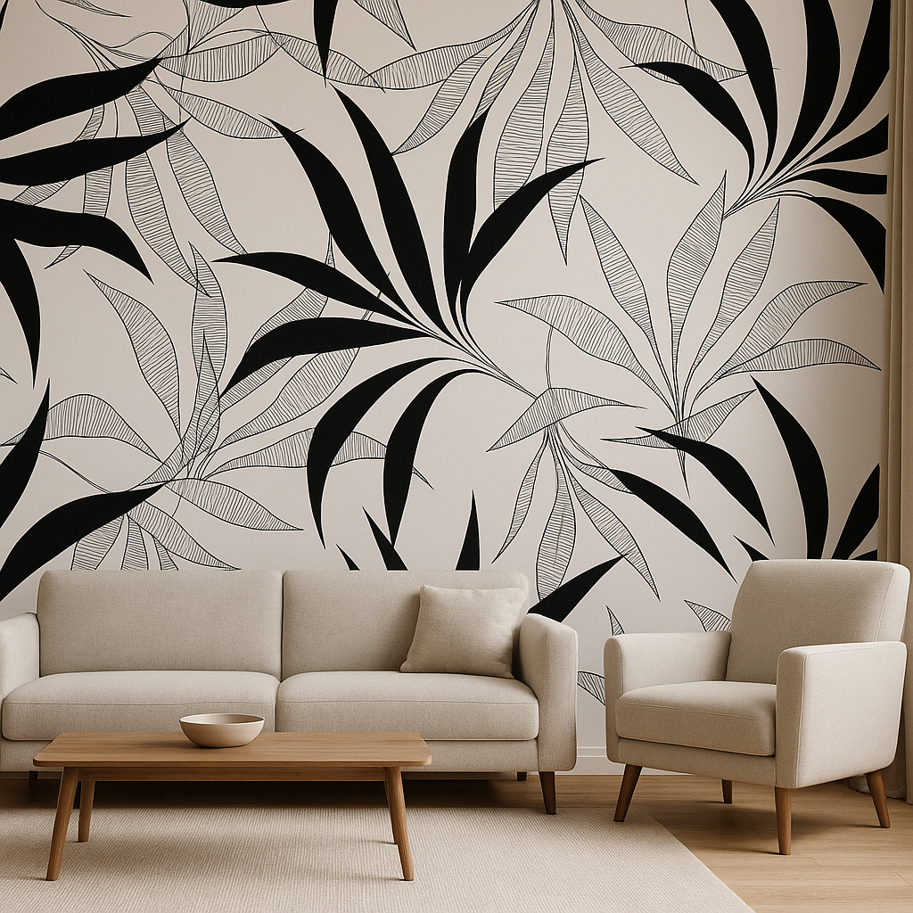 Monochrome Grace — Plain & Textured Wallpaper Dubai
