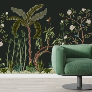 Noir Tropicana — Luxury Floral Wallpaper Dubai