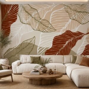 Olive Tracery — Luxury Floral Wallpaper Dubai
