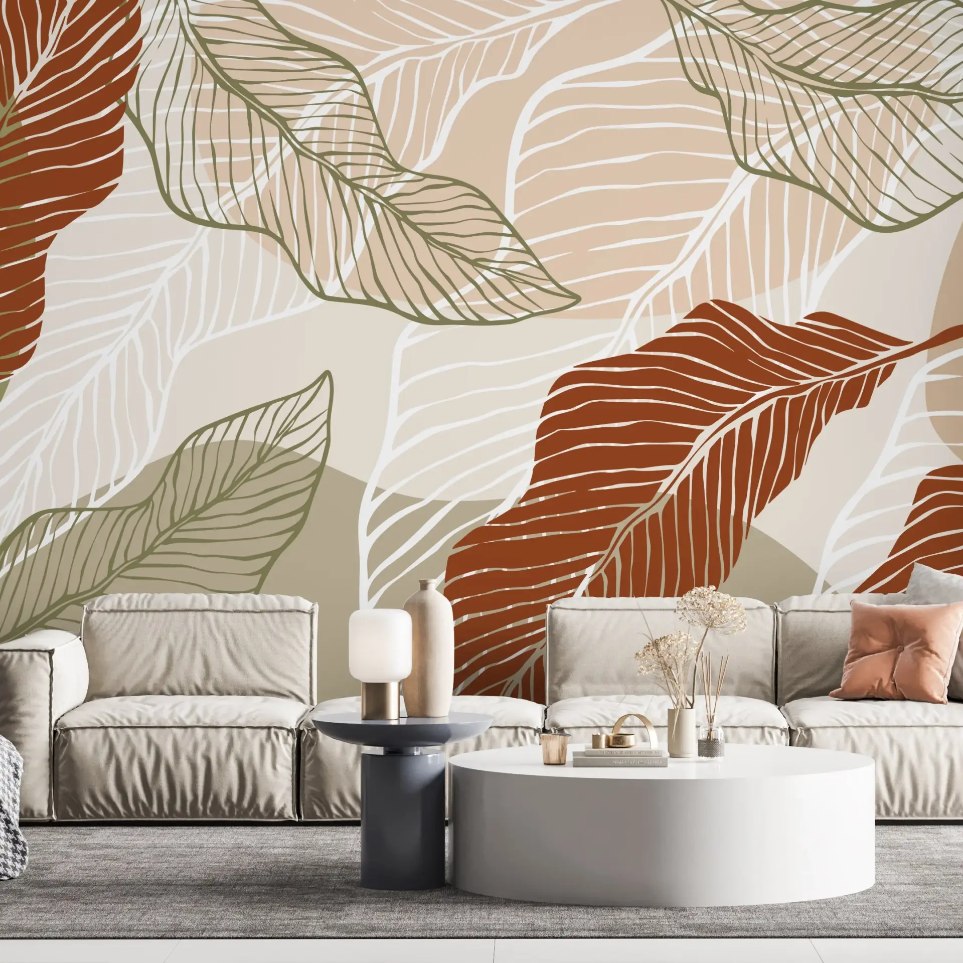 Olive Tracery — Luxury Floral Wallpaper Dubai - Image 2