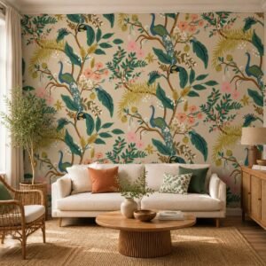 Ornate Pavo — Luxury Floral Wallpaper Dubai
