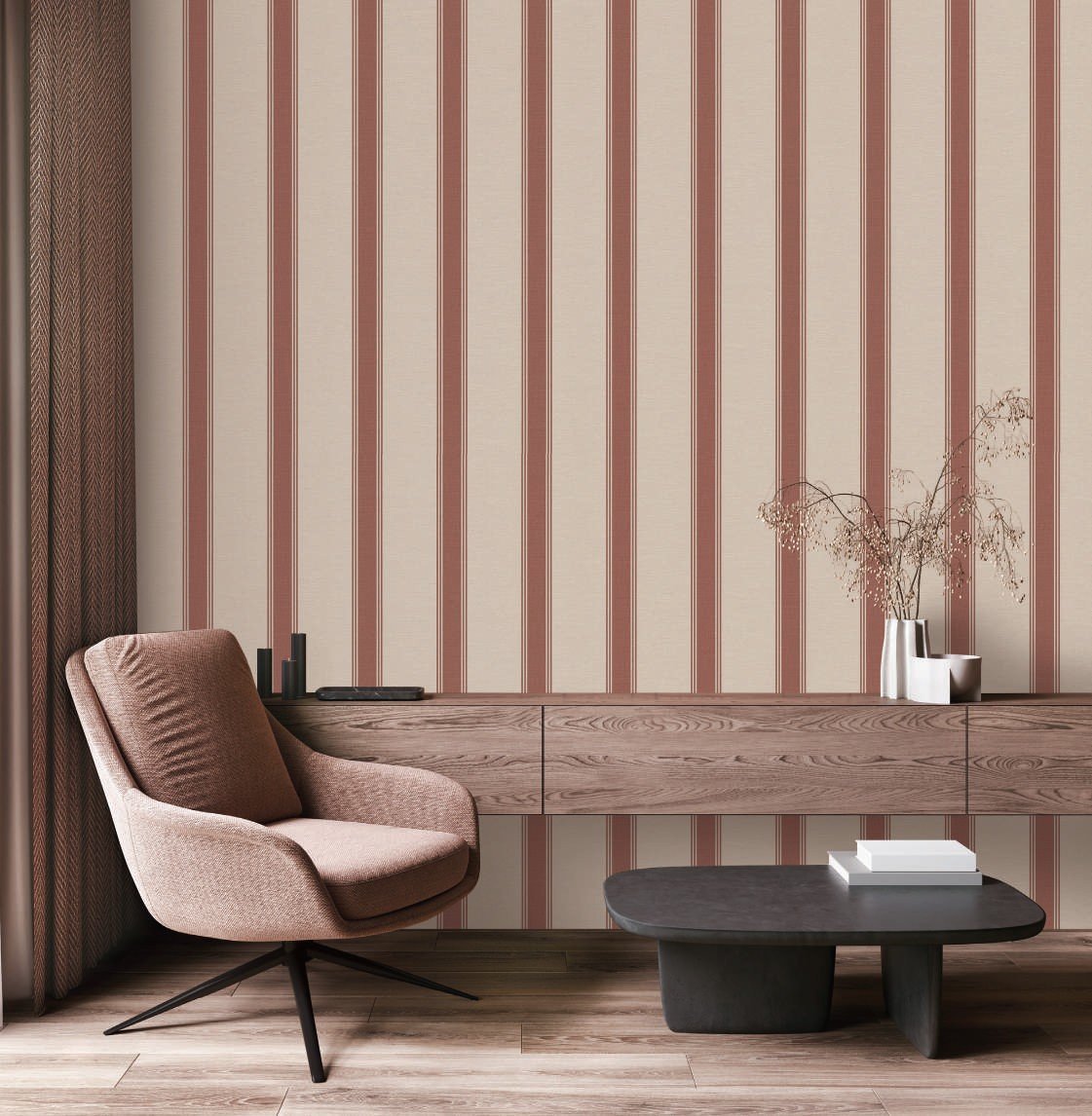 Heritage Stripe — Plain & Textured Wallpaper Dubai