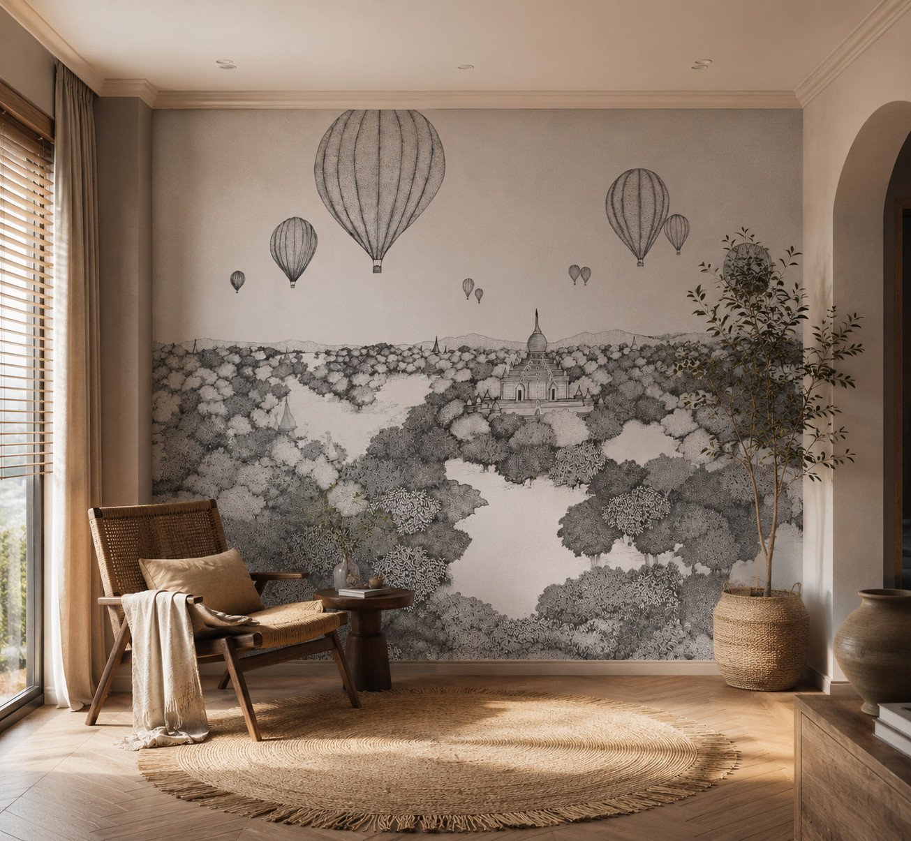 Pagoda Drift — Scenic Wallpaper Dubai