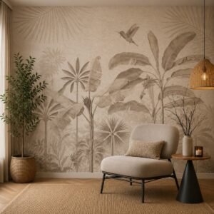 Palmera Fresco — Luxury Floral Wallpaper Dubai