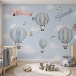 Pastel Airway — Luxury Kids Wallpaper Dubai