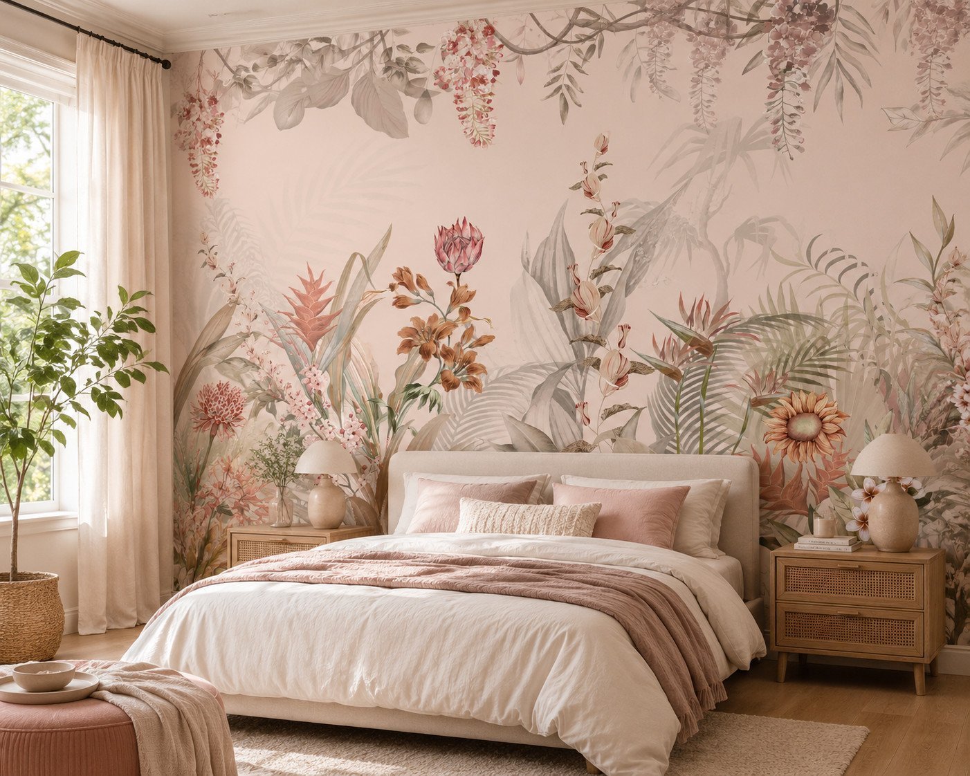 Pastel Arboretum — Luxury Floral Wallpaper Dubai