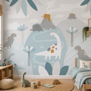 Pebble Dinos — Luxury Kids Wallpaper Dubai