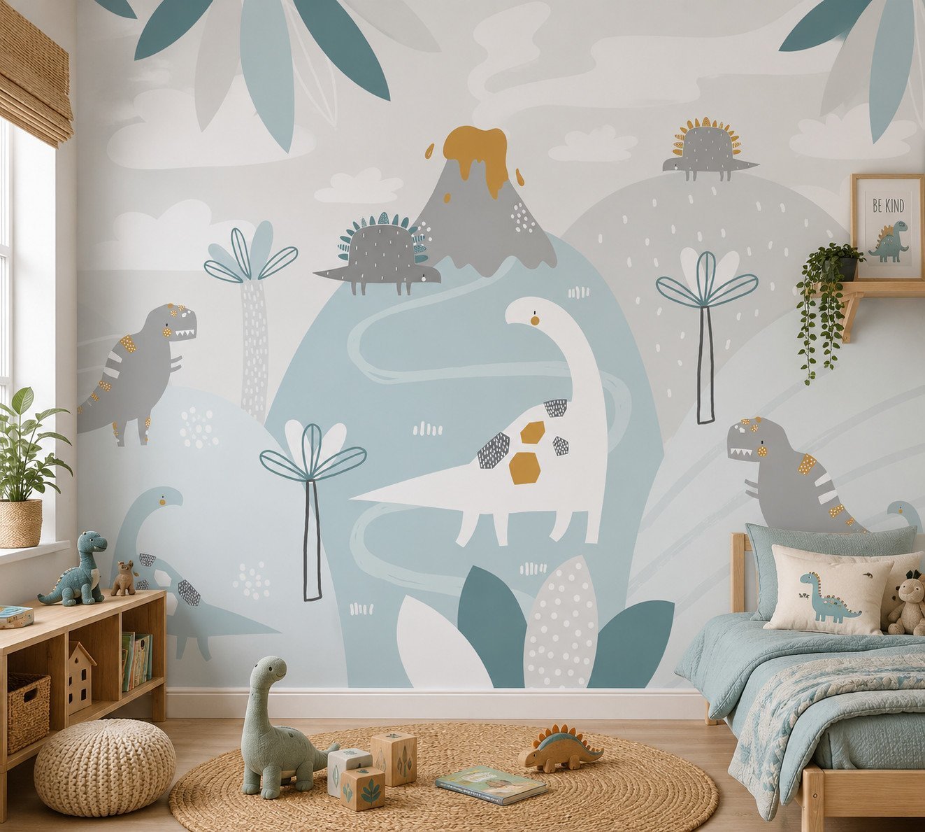 Pebble Dinos — Luxury Kids Wallpaper Dubai