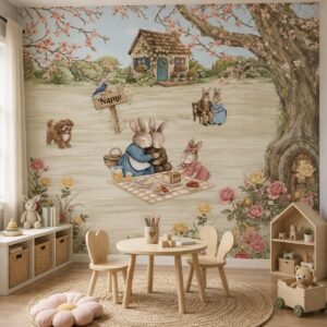 Petal Picnic — Luxury Kids Wallpaper Dubai