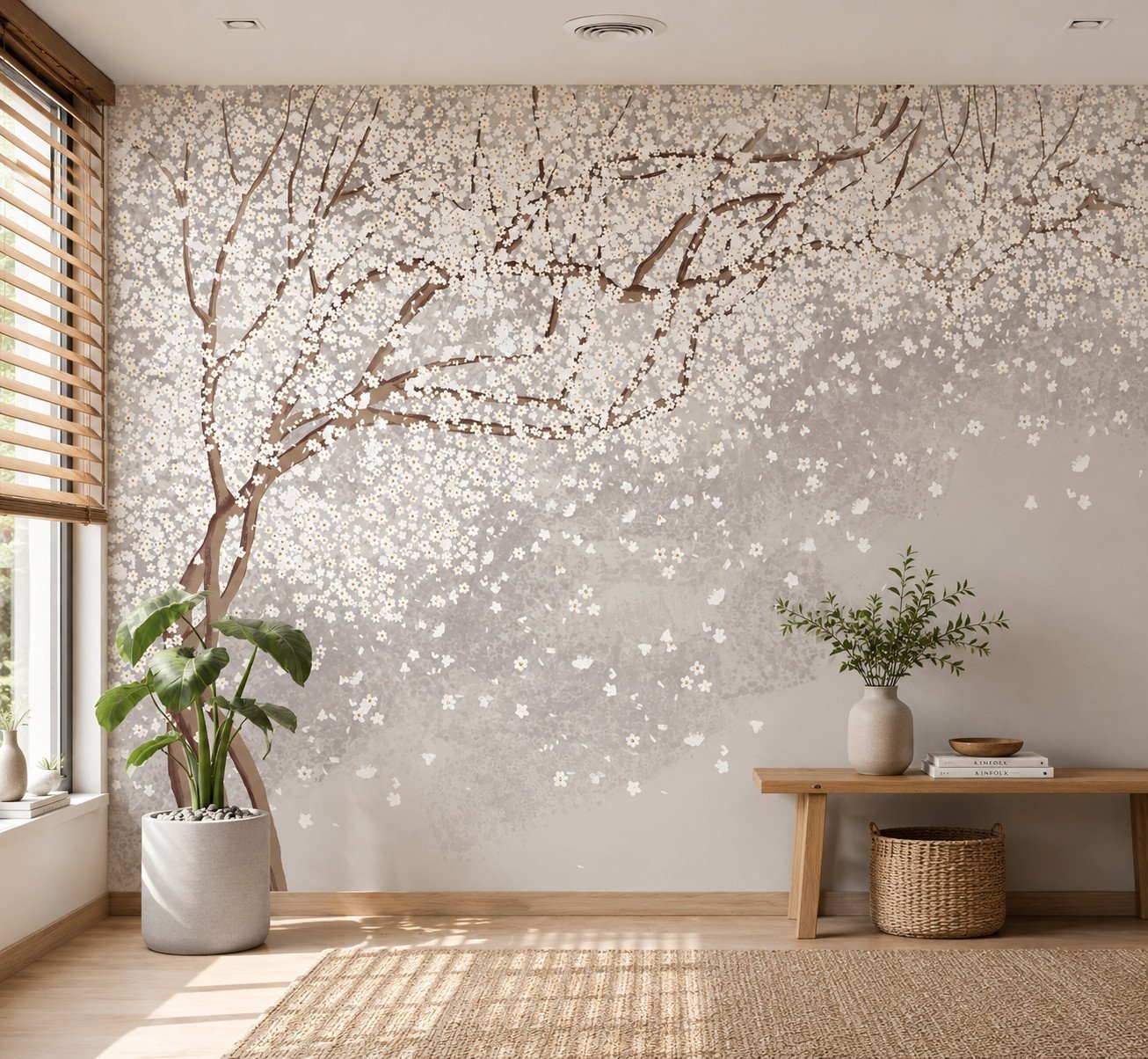 Petaline Drift — Luxury Floral Wallpaper Dubai