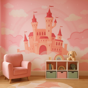 Pink Dream Fortress — Luxury Kids Wallpaper Dubai
