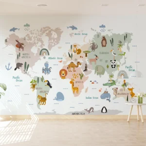 Playful Continents — Luxury Kids Wallpaper Dubai