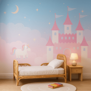 Pony Pink Castle — Luxury Kids Wallpaper Dubai