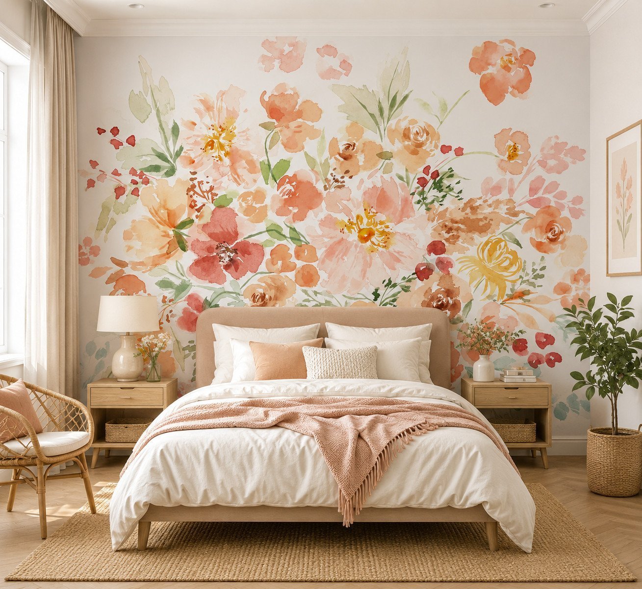 Rosy Fresco — Luxury Floral Wallpaper Dubai