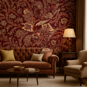 Royal Ember — Luxury Floral Wallpaper Dubai