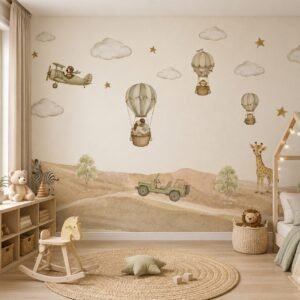 Safari Aeronauts — Luxury Kids Wallpaper Dubai