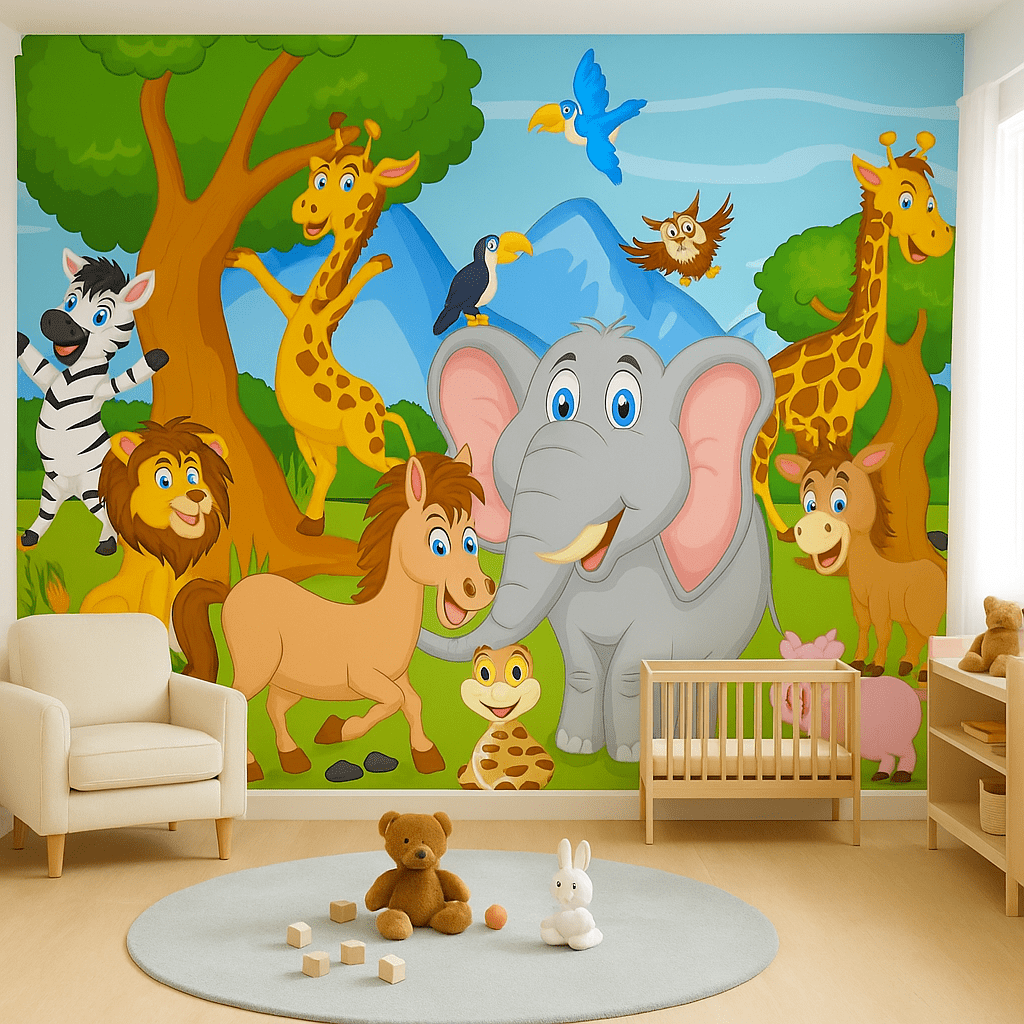 Safari Smiles Retreat — Luxury Kids Wallpaper Dubai