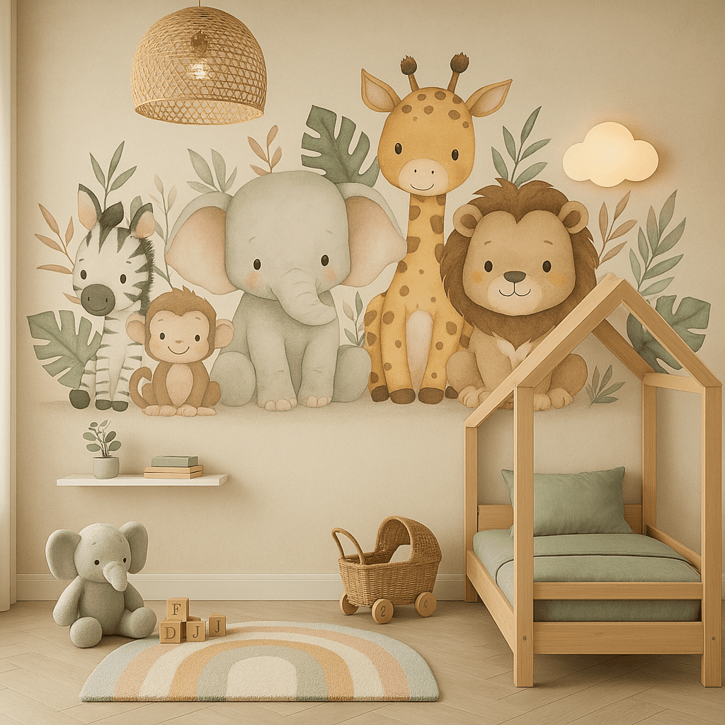 Safari Snuggles — Luxury Kids Wallpaper Dubai