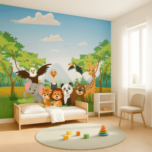 Safari Sprouts Sanctuary — Luxury Kids Wallpaper Dubai