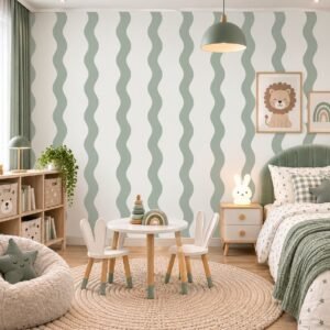 Sage Ripple — Modern Wallpaper Dubai