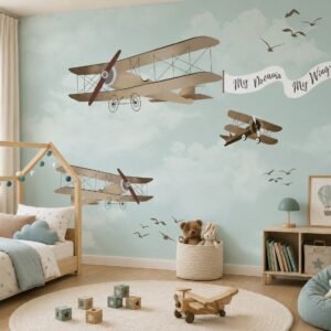 Sepia Squadron — Luxury Kids Wallpaper Dubai