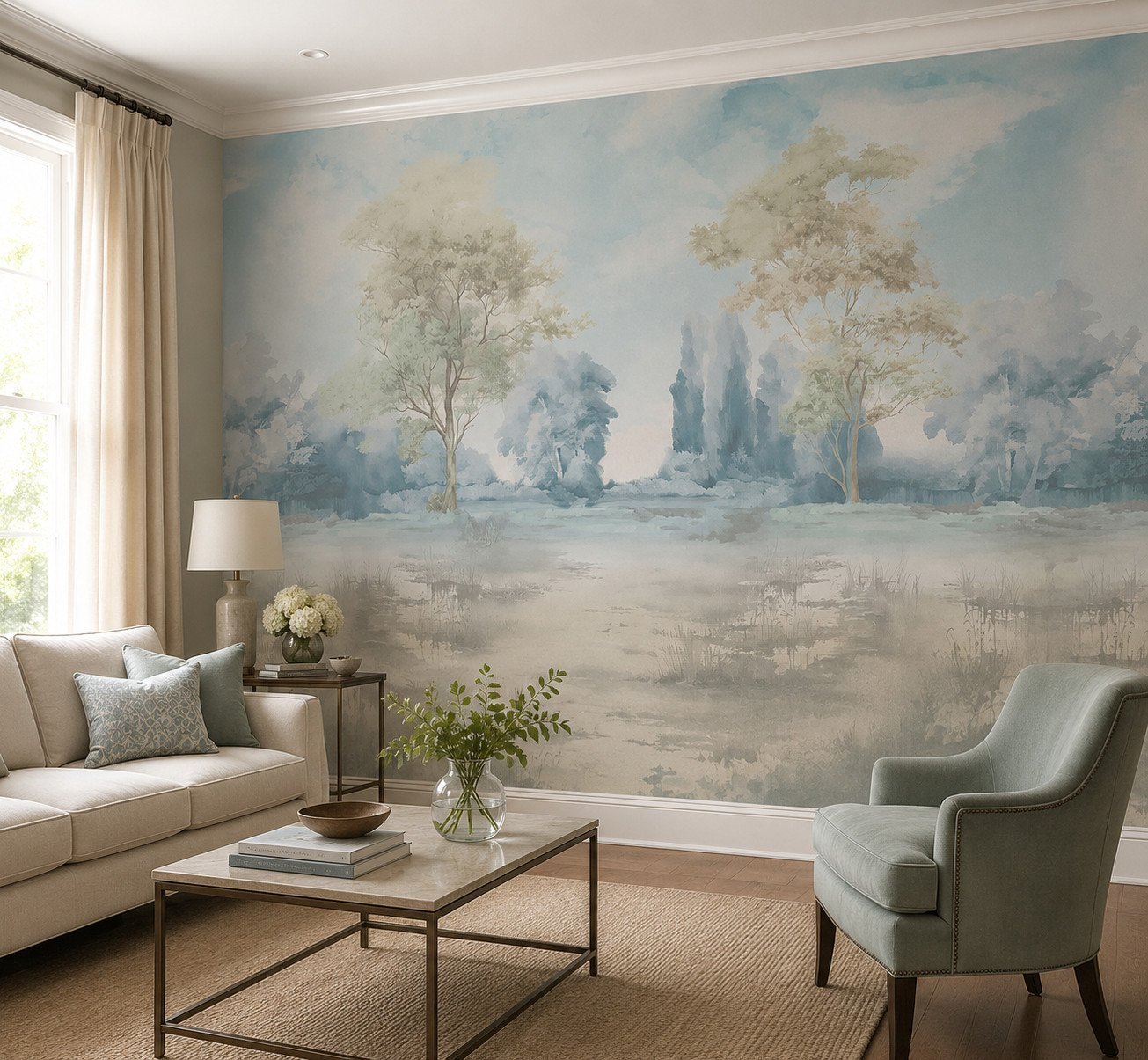 Silvan Aquarelle — Luxury Floral Wallpaper Dubai