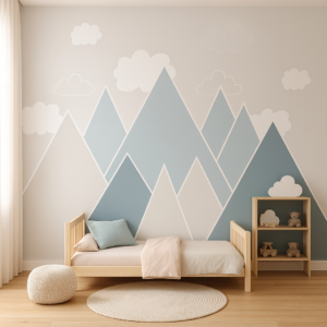Skybound Shapes — Luxury Kids Wallpaper Dubai