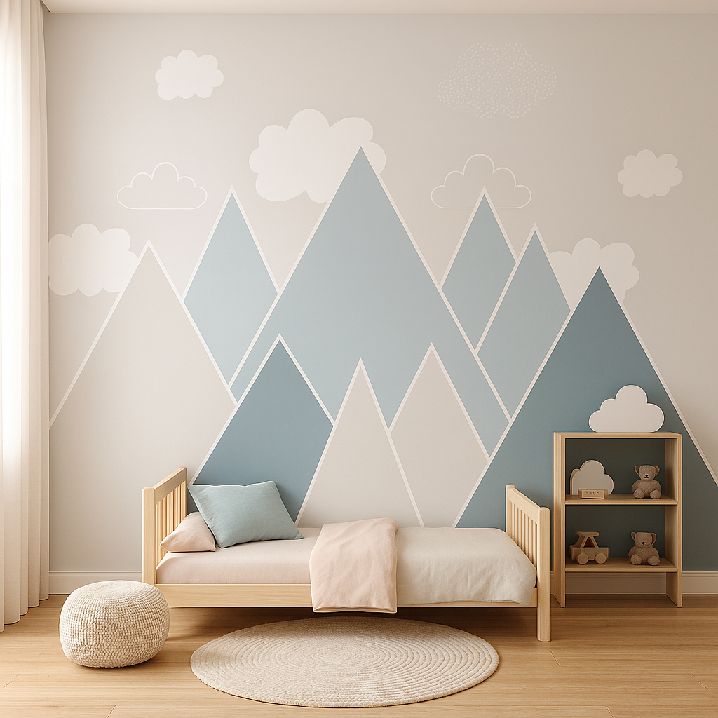 Skybound Shapes — Luxury Kids Wallpaper Dubai