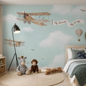 Skyward Whispers — Luxury Kids Wallpaper Dubai