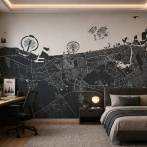 Slate Network — Map & Mural Wallpaper Dubai
