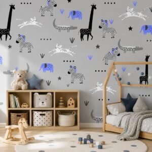 Striped Caravan — Luxury Kids Wallpaper Dubai