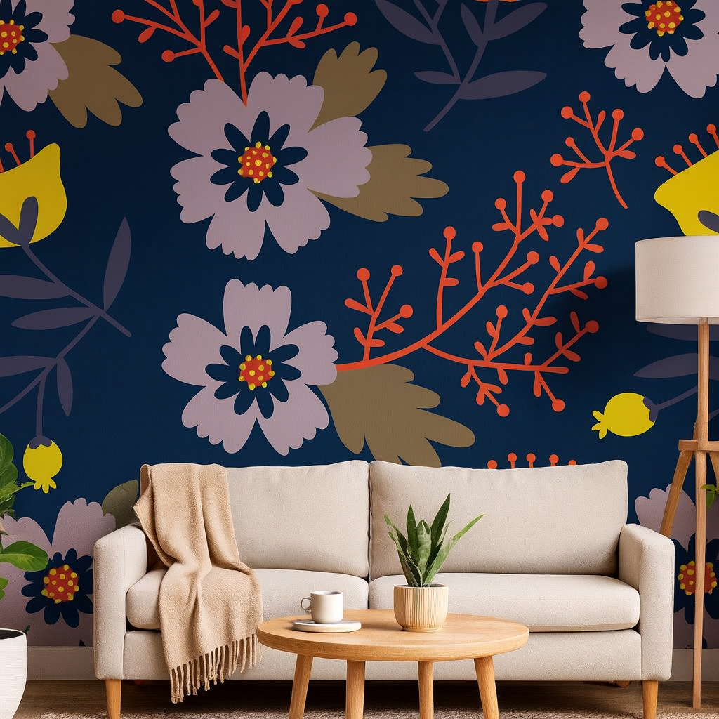 Stylized flowers — Luxury Floral Wallpaper Dubai