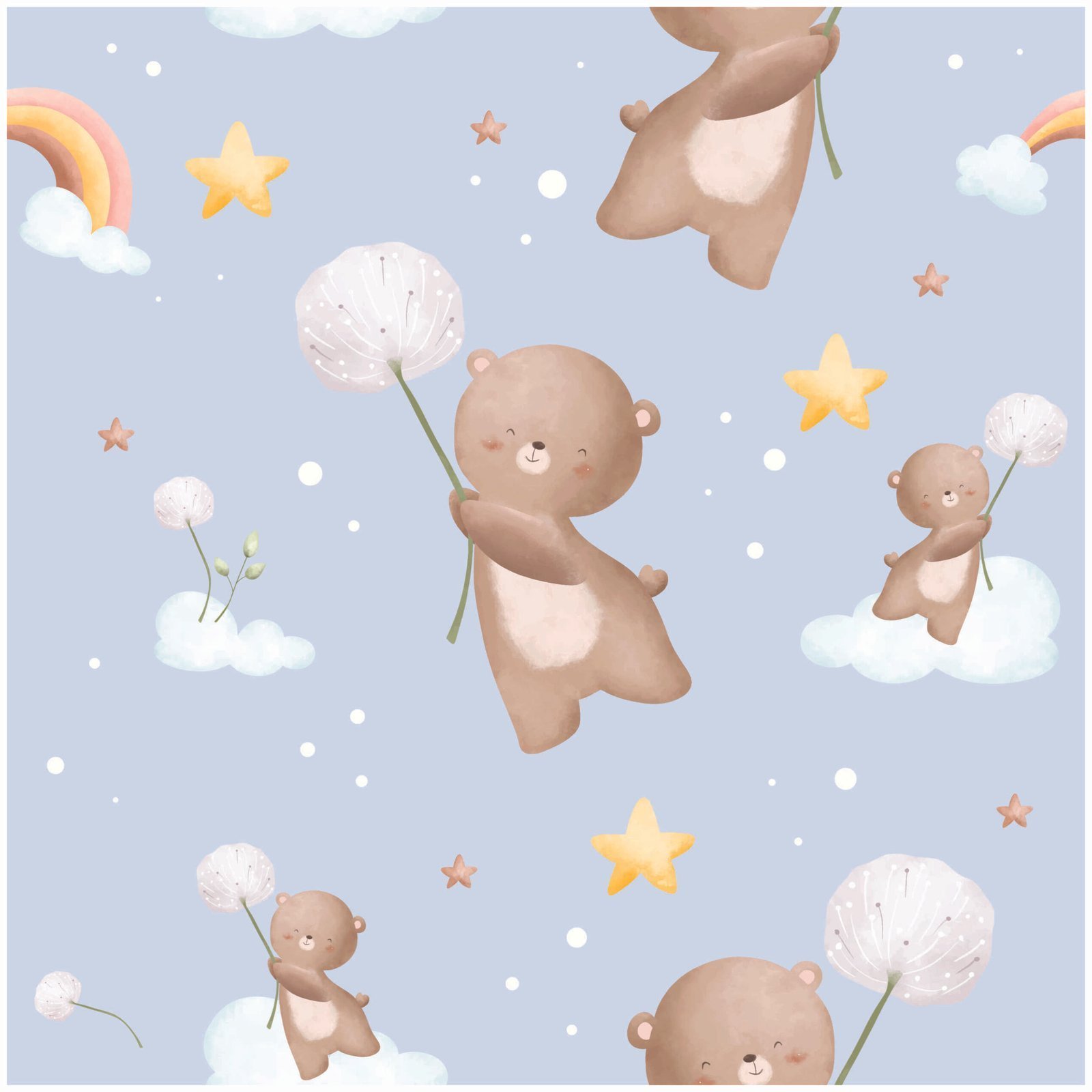 Teddy Cloud Voyage — Plain & Textured Wallpaper Dubai - Image 2