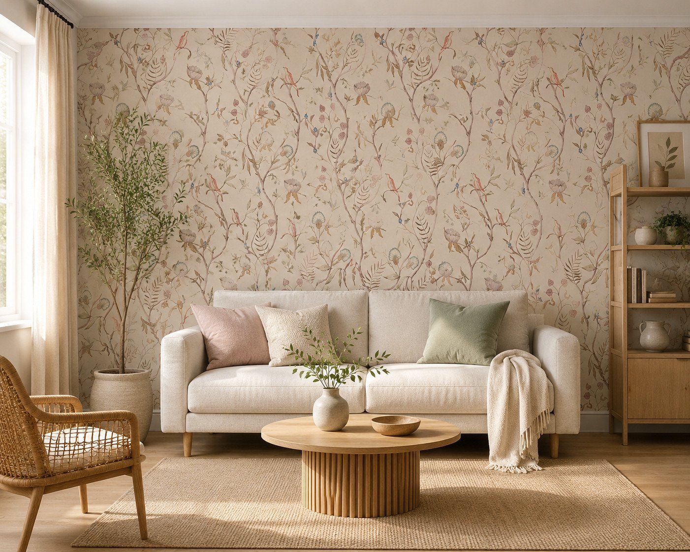 Thistle Aviary — Luxury Floral Wallpaper Dubai