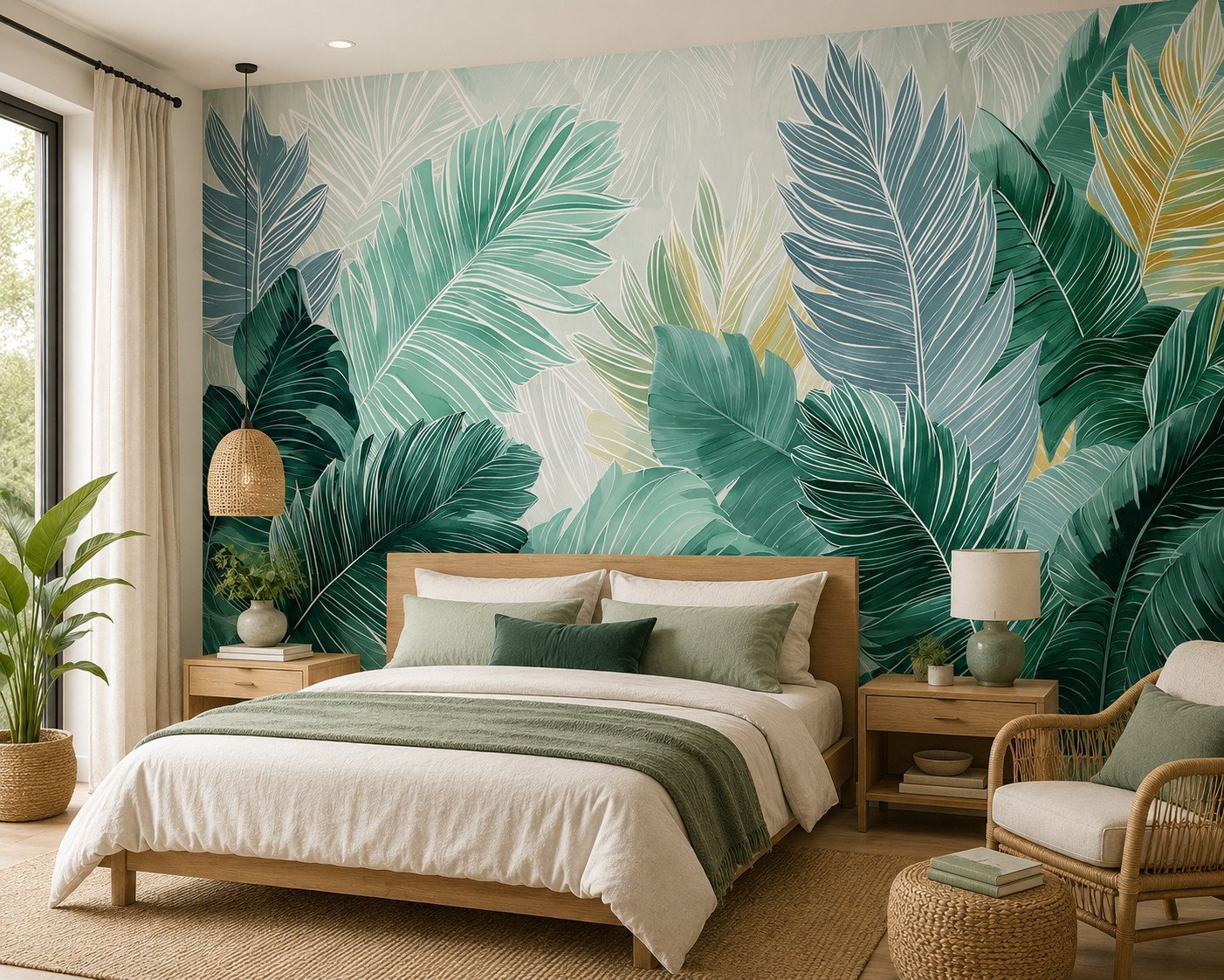 Tidal Palms — Luxury Floral Wallpaper Dubai