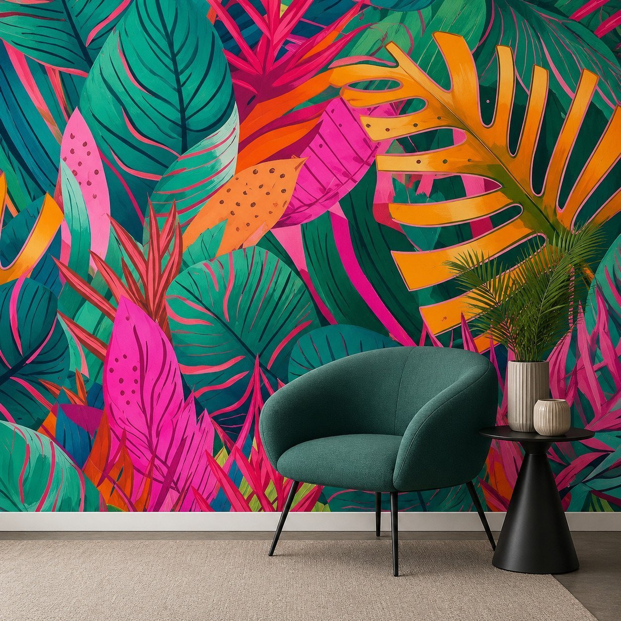 Tropic Voltage — Luxury Floral Wallpaper Dubai