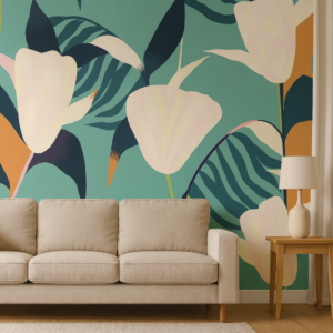 Tropical Bloom — Luxury Floral Wallpaper Dubai