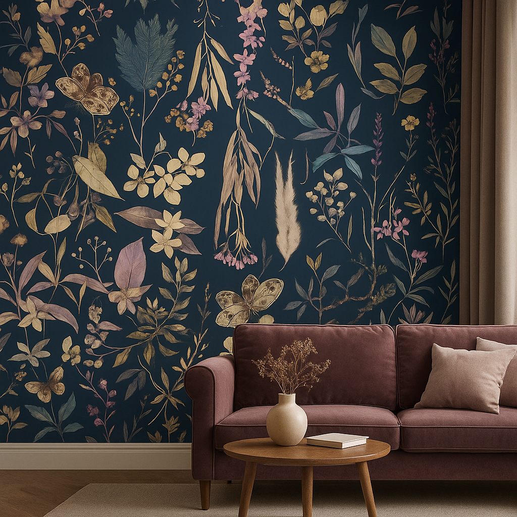 Twilight Botanica — Luxury Floral Wallpaper Dubai
