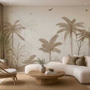 Umber Flyway — Luxury Floral Wallpaper Dubai