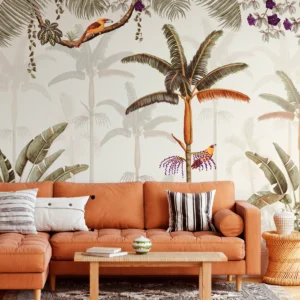 Verdant Perch — Luxury Floral Wallpaper Dubai