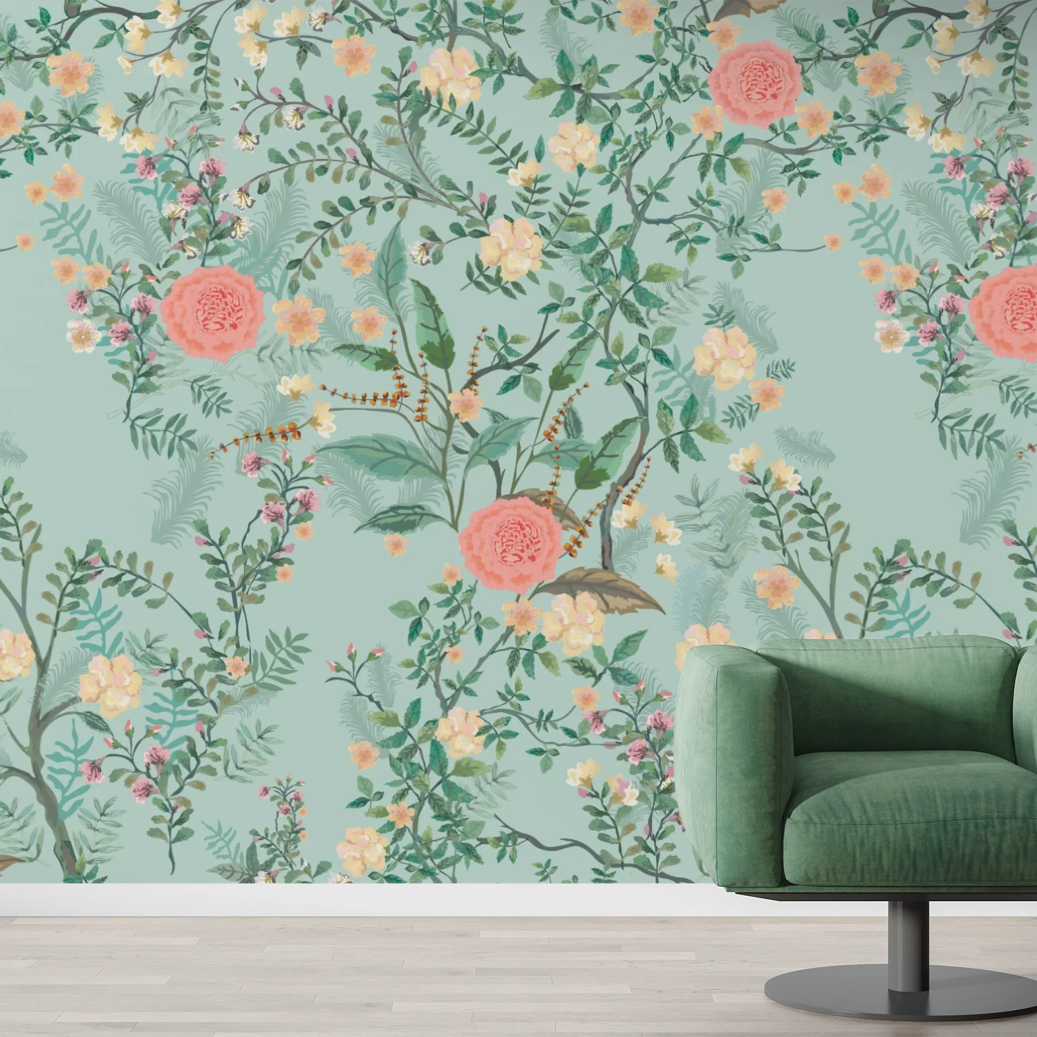 Verdant Rosette — Luxury Floral Wallpaper Dubai