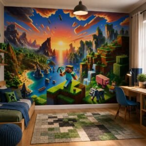 Voxel Frontier — Luxury Kids Wallpaper Dubai