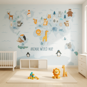 WanderWild Atlas Map — Luxury Kids Wallpaper Dubai