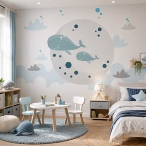 Whale Halo — Luxury Kids Wallpaper Dubai